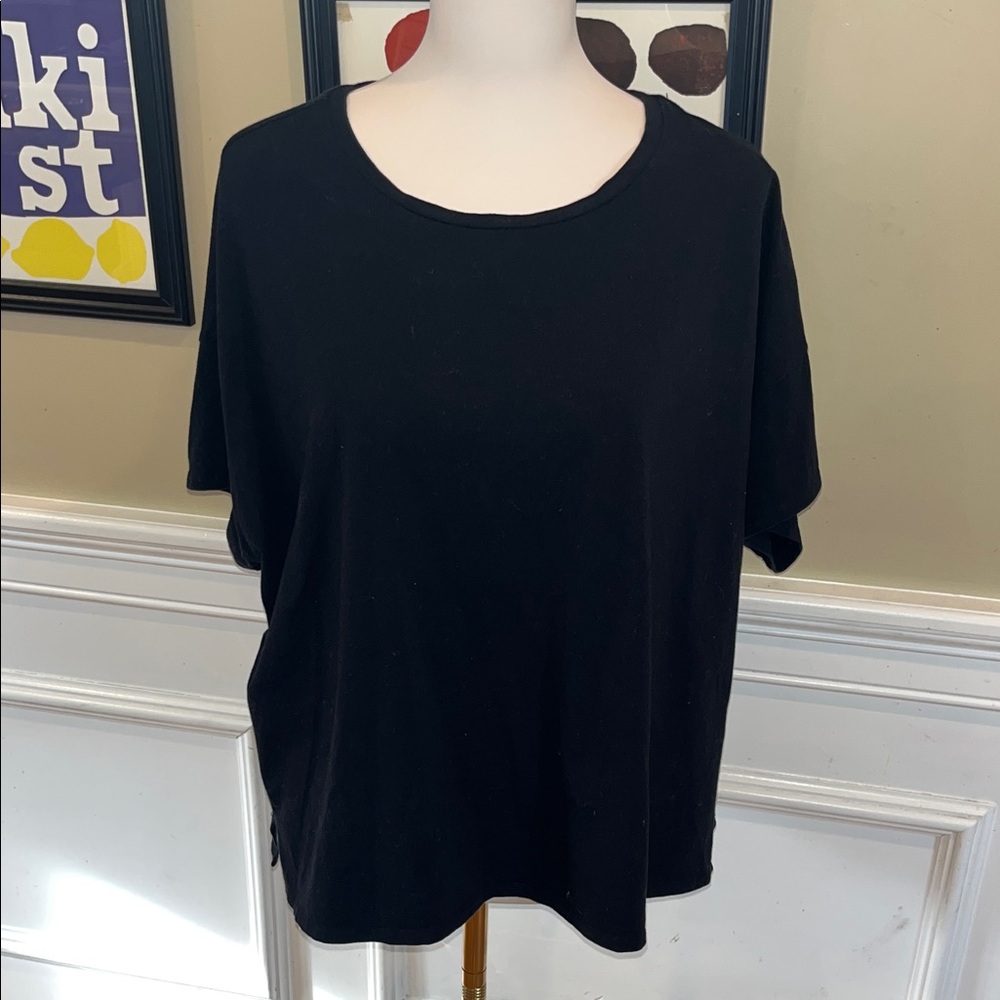 Eileen Fisher Black Short Sleeve Tee